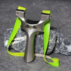 Dim Gray BatCore Stainless Steel Slingshot MARKSMAN