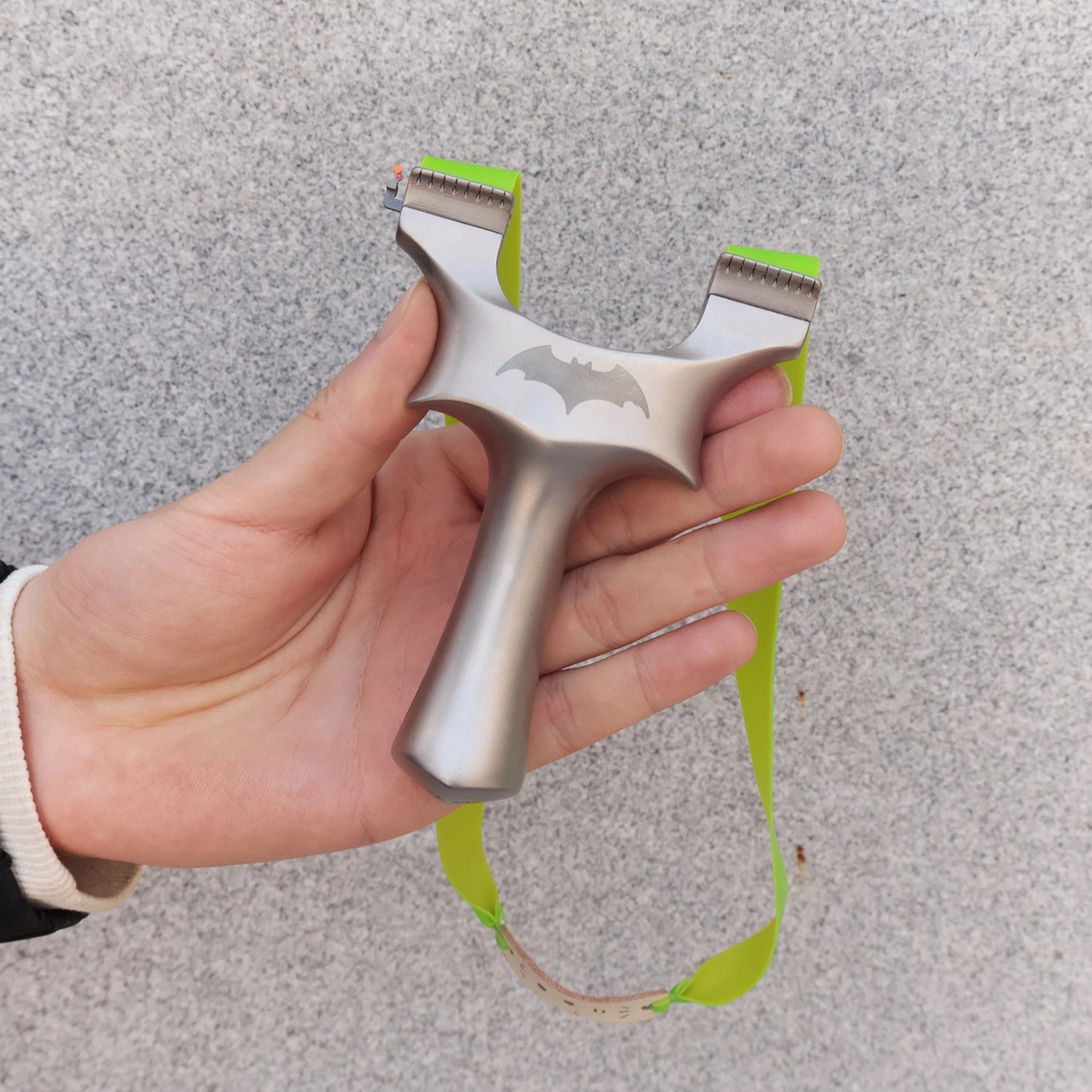 Dark Gray BatCore Stainless Steel Slingshot MARKSMAN