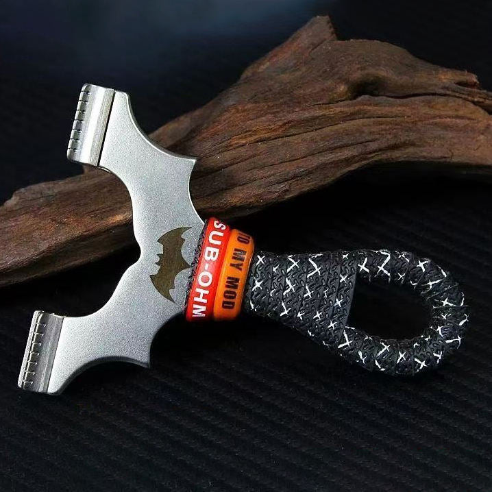 Black Bat Dragon Teeth Stainless Steel Slingshot & Hidden Buckle Design INDIAN SLINGSHOT