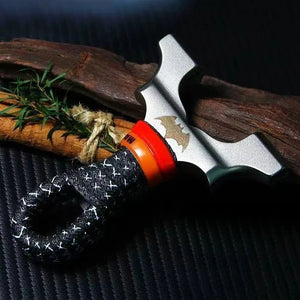 Black Bat Dragon Teeth Stainless Steel Slingshot & Hidden Buckle Design INDIAN SLINGSHOT