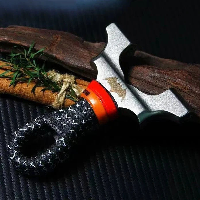 Black Bat Dragon Teeth Stainless Steel Slingshot & Hidden Buckle Design INDIAN SLINGSHOT