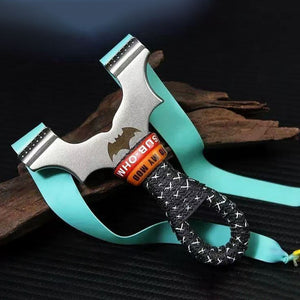 Black Bat Dragon Teeth Stainless Steel Slingshot & Hidden Buckle Design INDIAN SLINGSHOT