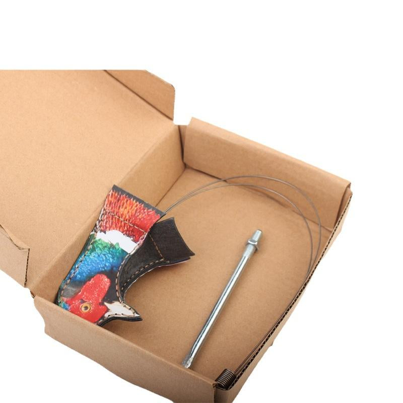 White Smoke Bionic Chicken Target – Spring-Loaded Reset Design for Outdoor Practice INDIAN SLINGSHOT