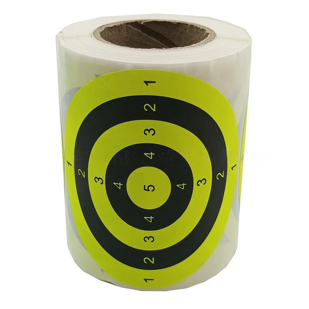 White Smoke Fluorescent Bullseye Paper Target Stickers Roll – 200 Sheets INDIAN SLINGSHOT