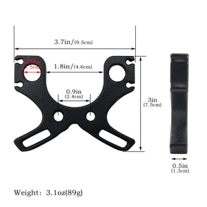 White Smoke Durable Zinc Alloy Black Double Holes Bow Head | Long Rod Setup Accessory | Lightweight & Strong INDIAN SLINGSHOT