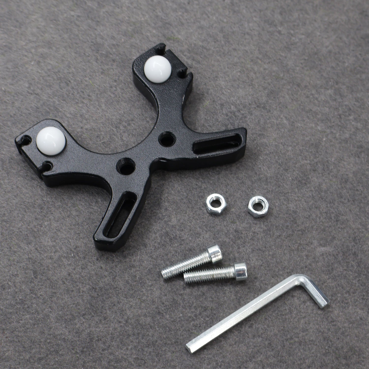 Dim Gray Durable Zinc Alloy Black Double Holes Bow Head | Long Rod Setup Accessory | Lightweight & Strong INDIAN SLINGSHOT