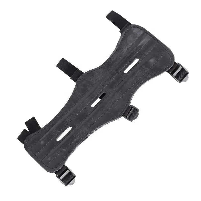 Dark Slate Gray SPG Black Leather Arm Guard – Adjustable Forearm Protector SPG