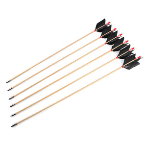White Smoke 8.5mm Wooden Archery Arrow with Turkey Feather Fletching | 32" Indonesian Cypress Shaft for Recurve & Compound Bow INDIAN SLINGSHOT