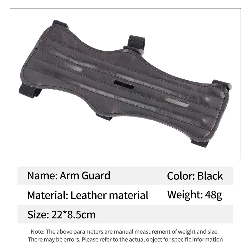Dark Slate Gray SPG Black Leather Arm Guard – Adjustable Forearm Protector SPG