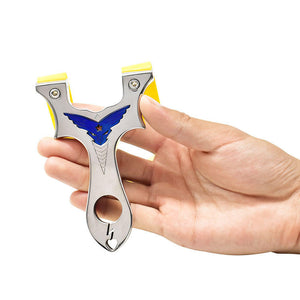White Smoke MirrorSteel Blue Crest Slingshot – Stainless Steel Frame with Polished Silver Finish INDIAN SLINGSHOT