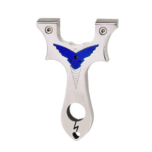 White Smoke MirrorSteel Blue Crest Slingshot – Stainless Steel Frame with Polished Silver Finish INDIAN SLINGSHOT