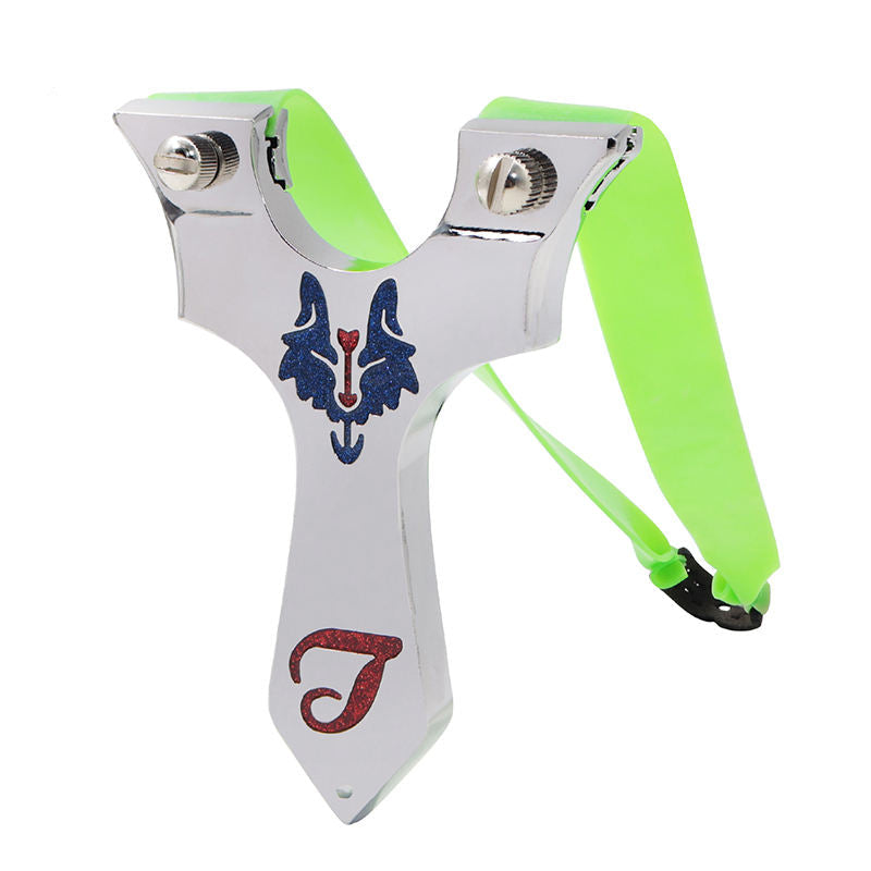 Gray Alloy Blue Wolf Head Slingshot MARKSMAN