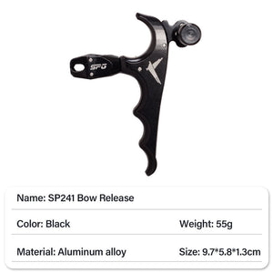 Dark Slate Gray SPG Compound Bow Release Aid Archery Accessories Kit Professional Shooting 3/4 Finger Adjustable Triggers Grip Thumb Caliper INDIAN SLINGSHOT