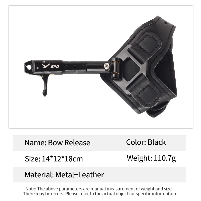 SPG Bow Release Wrist Strap – 360° Rotating Trigger | Metal Leather