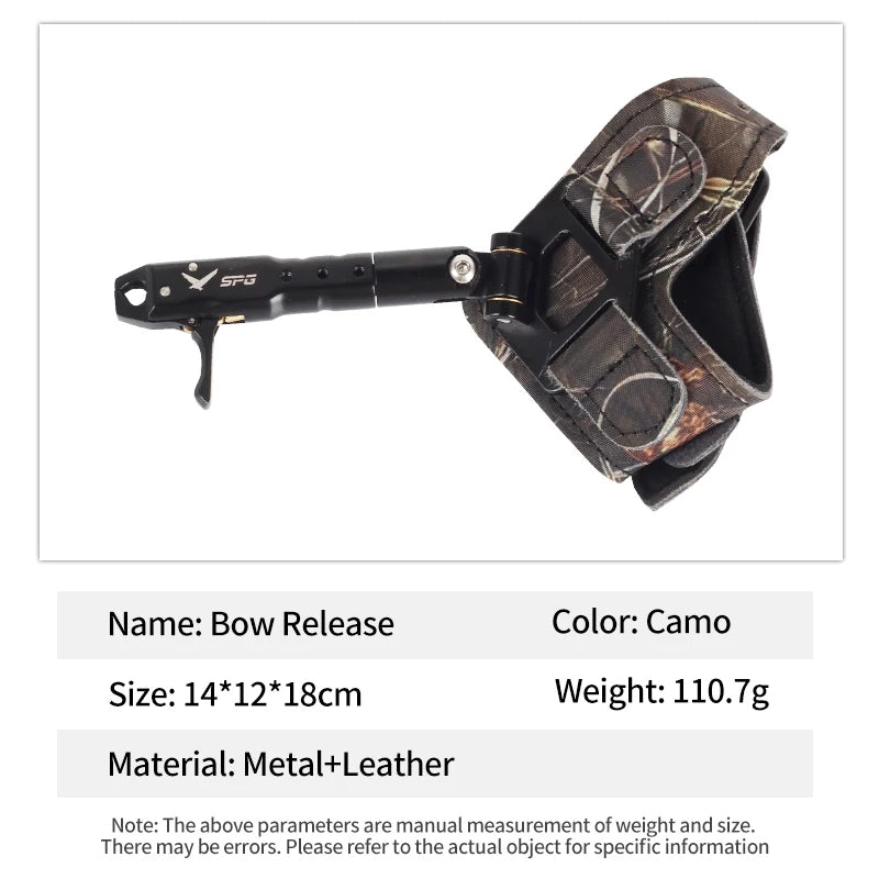 SPG Bow Release Wrist Strap – 360° Rotating Trigger | Metal Leather