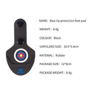 Dark Slate Gray SPG Bow Tip Protection Foot Pad – Rubber Protective Pad for Recurve &amp; Longbow SPG