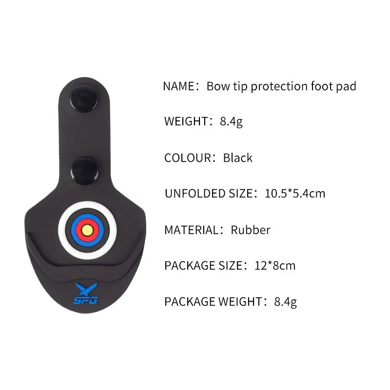 Dark Slate Gray SPG Bow Tip Protection Foot Pad – Rubber Protective Pad for Recurve &amp; Longbow SPG