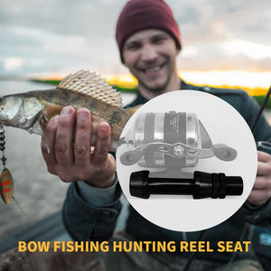 Gray Junxing Archery Seat for Fishing Reel, Bowfishing Reel Mount, Aluminum Alloy Fly Fishing Spinning Reel Seat for Compound Recurve Bow INDIAN SLINGSHOT
