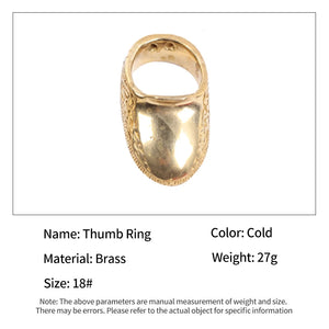 Tan SPG Brass Thumb Ring Finger Protector – Traditional Archery Guard with Carved Design (18mm/20mm/22mm Sizes) SPG