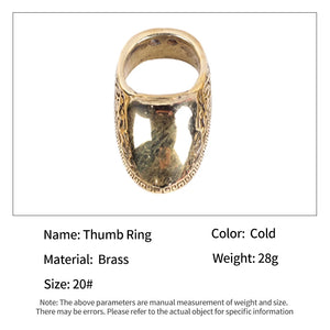 Rosy Brown SPG Brass Thumb Ring Finger Protector – Traditional Archery Guard with Carved Design (18mm/20mm/22mm Sizes) SPG