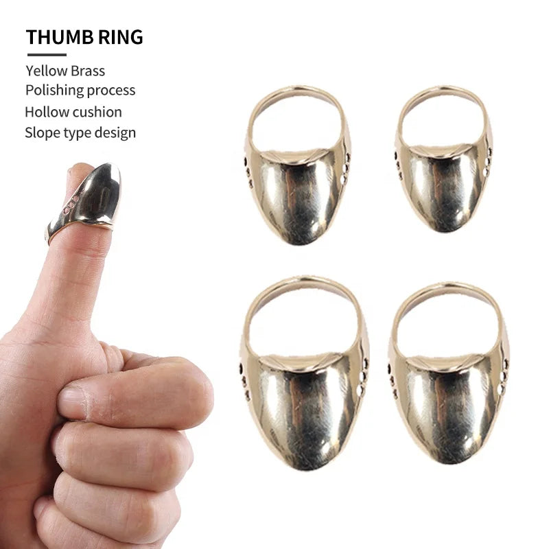 Rosy Brown SPG Brass Thumb Ring – Durable Traditional Recurve Archery Finger Guard SPG