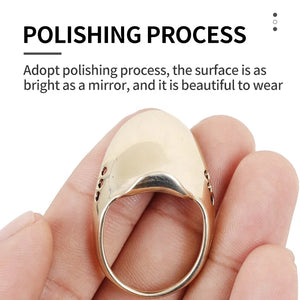 Tan SPG Brass Thumb Ring – Durable Traditional Recurve Archery Finger Guard SPG