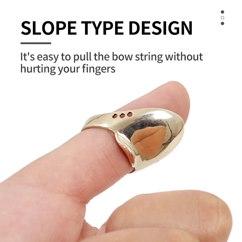Tan SPG Brass Thumb Ring – Durable Traditional Recurve Archery Finger Guard SPG