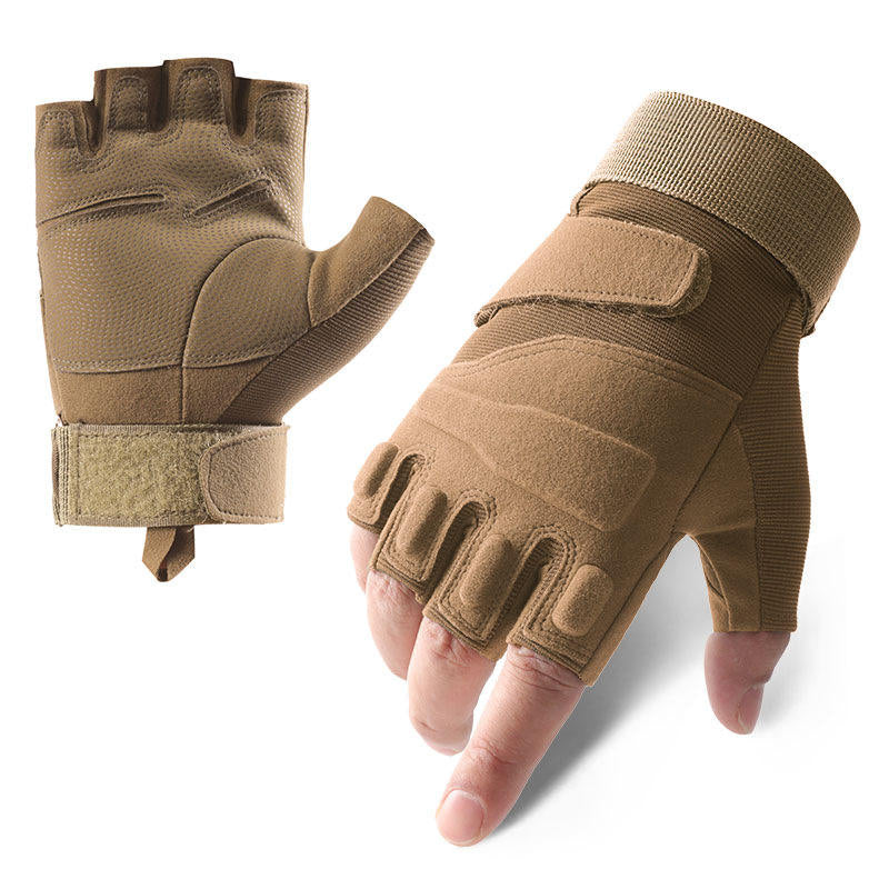 White Smoke Secure Anti-Slip Grip – Breathable Half-Finger Tactical Gloves MARKSMAN