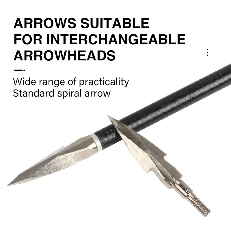 Dark Slate Gray SPG Broadhead Arrow Tips 170 Grain – Carbon Steel Screw-in Arrowheads (3-Pack) for Recurve &amp; Compound Bows – Silver SPG