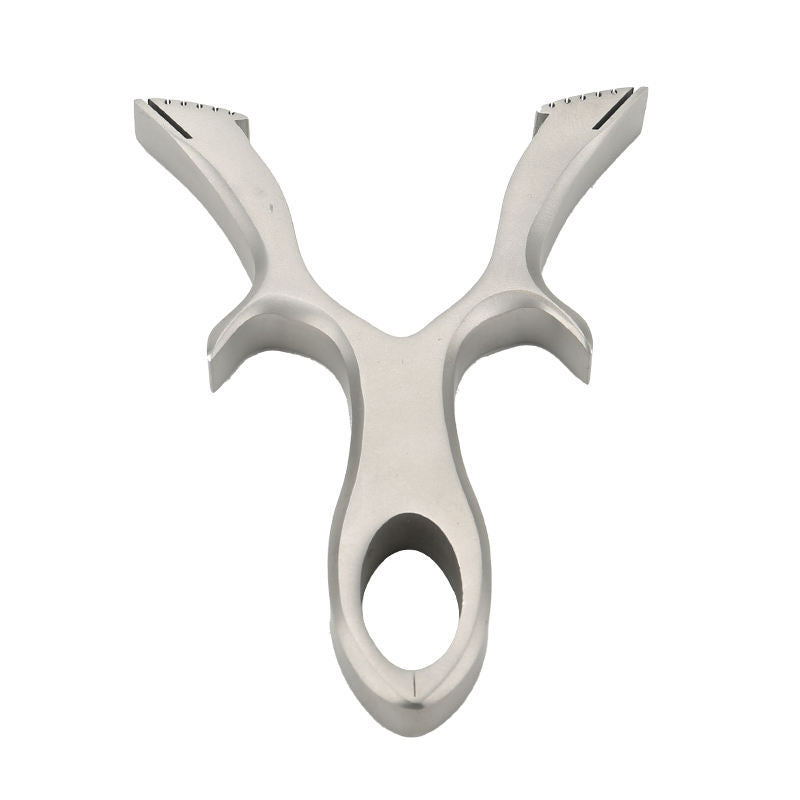 Gray Buck Beak Tie Free Stainless Steel Slingshot MARKSMAN