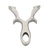 Gray Buck Beak Tie Free Stainless Steel Slingshot MARKSMAN