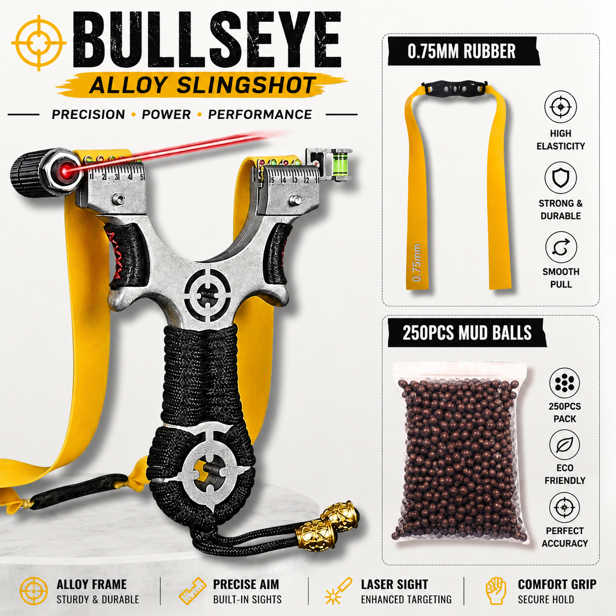 Lavender Bullseye Premium Alloy Slingshot Combo Pack MARKSMAN