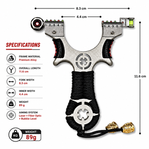 White Smoke Bullseye Premium Alloy Slingshot Combo Pack MARKSMAN