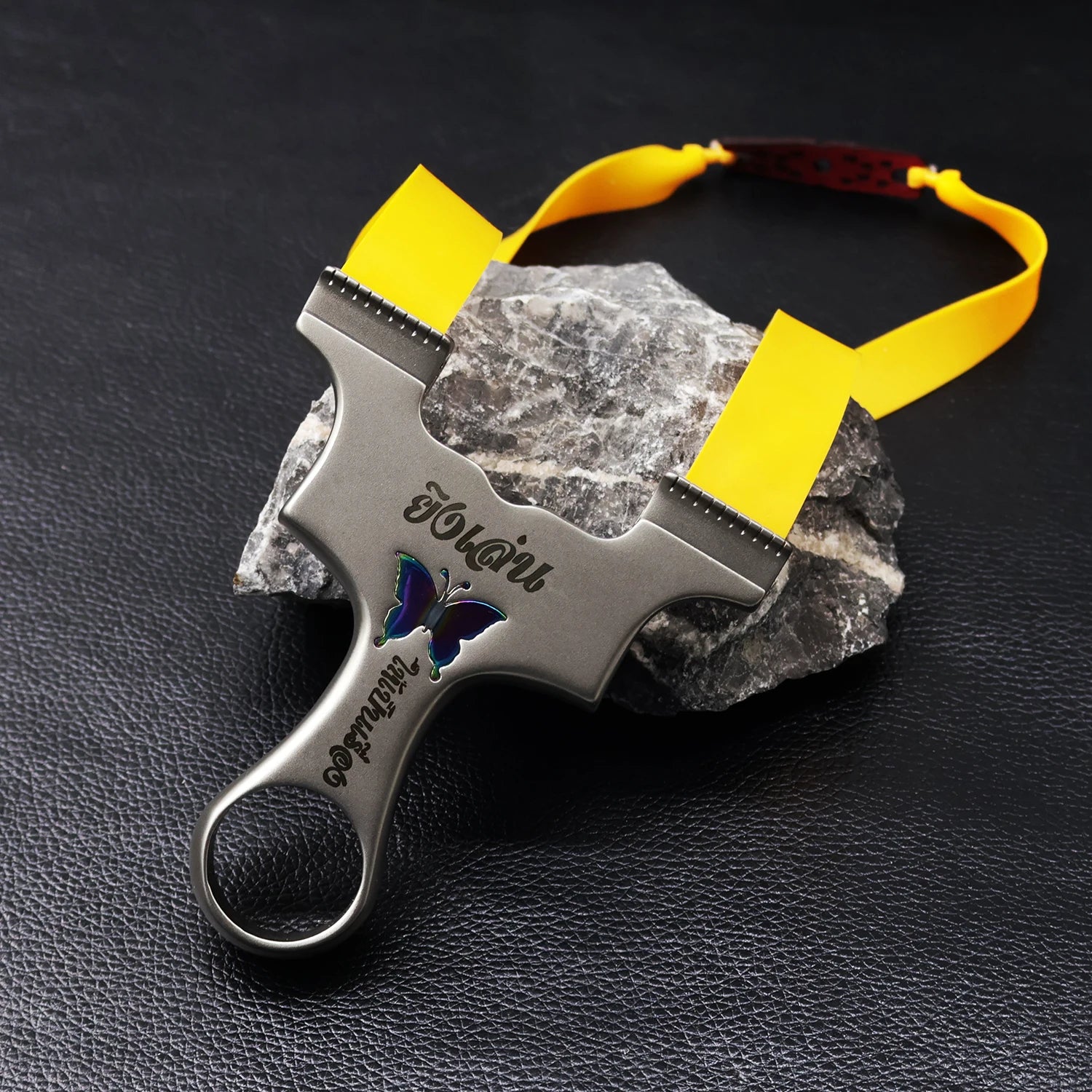 Dark Slate Gray ButterflyWing Stainless Steel Slingshot MARKSMAN