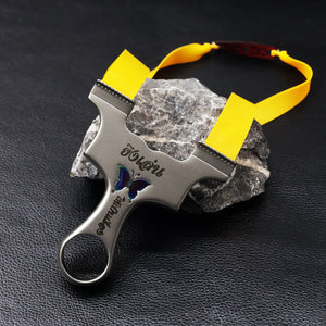 Dark Slate Gray ButterflyWing Stainless Steel Slingshot MARKSMAN