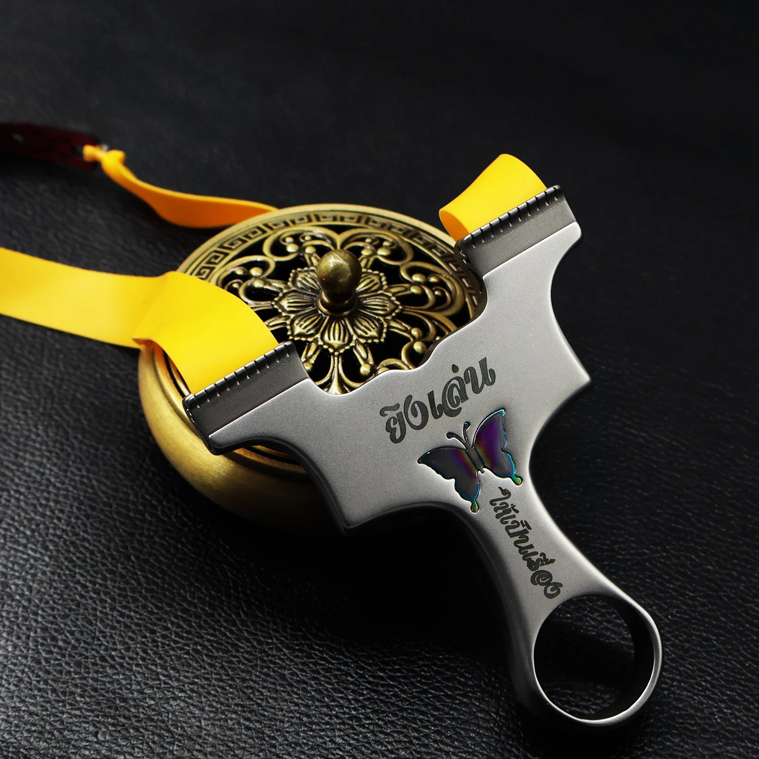 Black ButterflyWing Stainless Steel Slingshot MARKSMAN