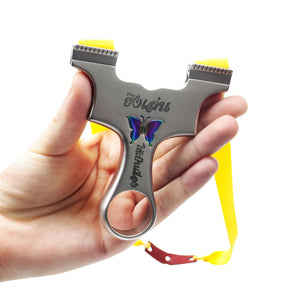 Rosy Brown ButterflyWing Stainless Steel Slingshot MARKSMAN