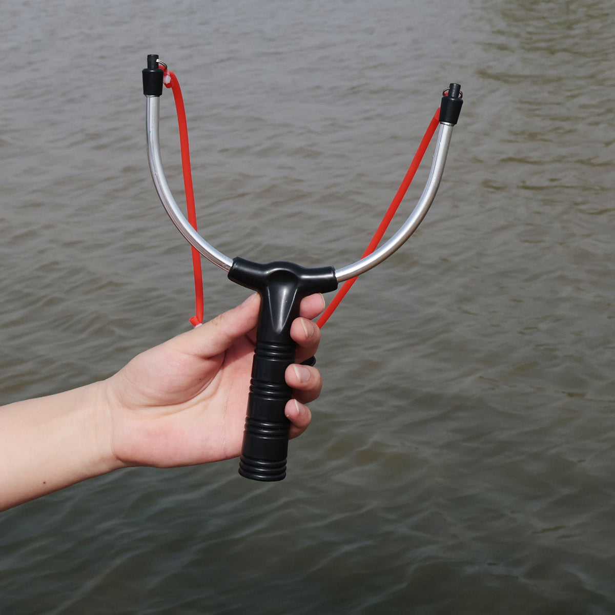 Light Slate Gray ECOCAST Resin Carp Bait Thrower – Portable Fishing Bait Casting Accessory INDIAN SLINGSHOT