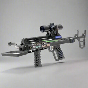 Dark Gray SOUL-EATER - Chain Driven Slingshot Mini Crossbow (350 FPS) INDIAN SLINGSHOT