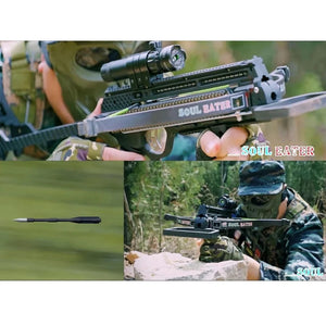 Dim Gray SOUL-EATER - Chain Driven Slingshot Mini Crossbow (350 FPS) INDIAN SLINGSHOT