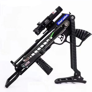 Dark Slate Gray SOUL-EATER - Chain Driven Slingshot Mini Crossbow (350 FPS) INDIAN SLINGSHOT