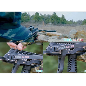 Dark Slate Gray SOUL-EATER - Chain Driven Slingshot Mini Crossbow (350 FPS) INDIAN SLINGSHOT