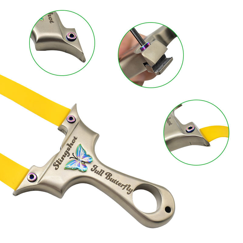 Rosy Brown Butterfly CNC Cut Stainless Steel Slingshot INDIAN SLINGSHOT