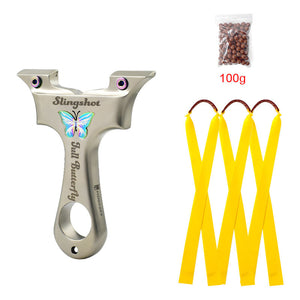 Gold Butterfly CNC Cut Stainless Steel Slingshot INDIAN SLINGSHOT