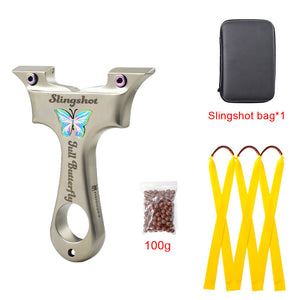 Gray Butterfly CNC Cut Stainless Steel Slingshot INDIAN SLINGSHOT