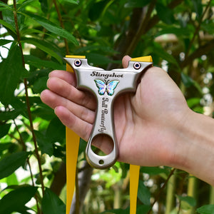 Tan Butterfly CNC Cut Stainless Steel Slingshot INDIAN SLINGSHOT