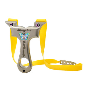 Goldenrod Butterfly CNC Cut Stainless Steel Slingshot INDIAN SLINGSHOT