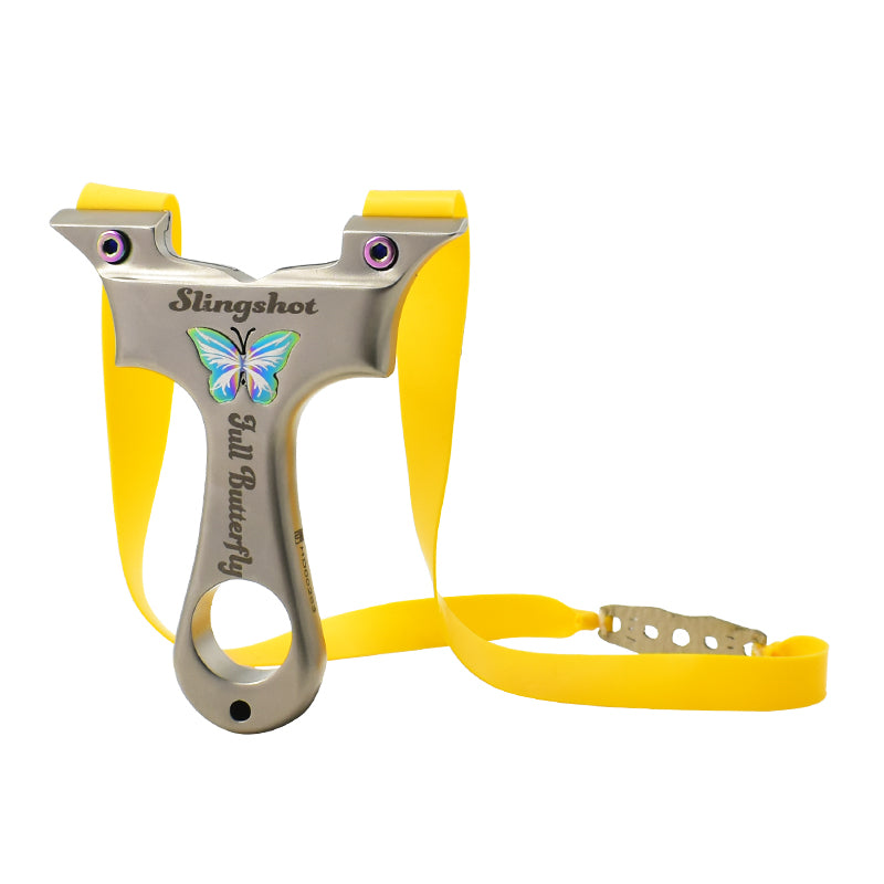 Goldenrod Butterfly CNC Cut Stainless Steel Slingshot INDIAN SLINGSHOT