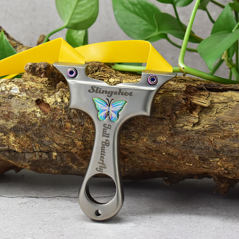 Dark Olive Green Butterfly CNC Cut Stainless Steel Slingshot INDIAN SLINGSHOT