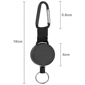White Smoke Multi-Tool Carabiner Keychain Heavy Duty Badge Holder Steel Cable Clasp for Outdoor Use INDIAN SLINGSHOT